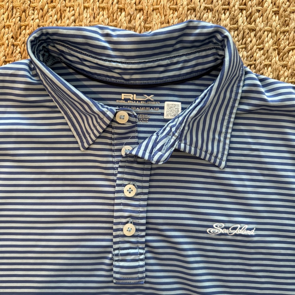 RLX Ralph Lauren Performance Boy’s Polo. Embroidered w/ Sea Island. Size L. - Picture 3 of 5